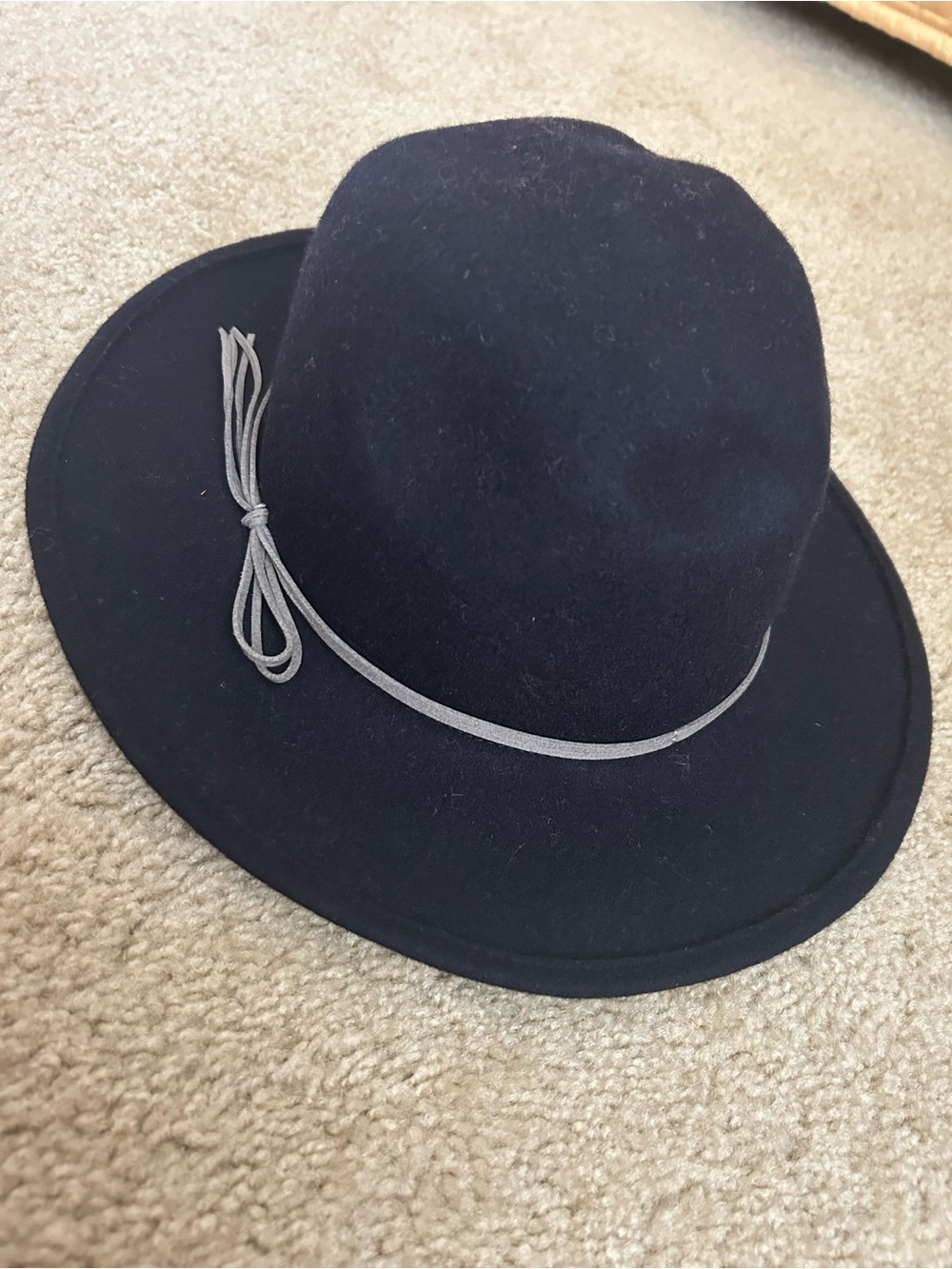 Hat Attack Black Felt Rancher with Gray Tie Band